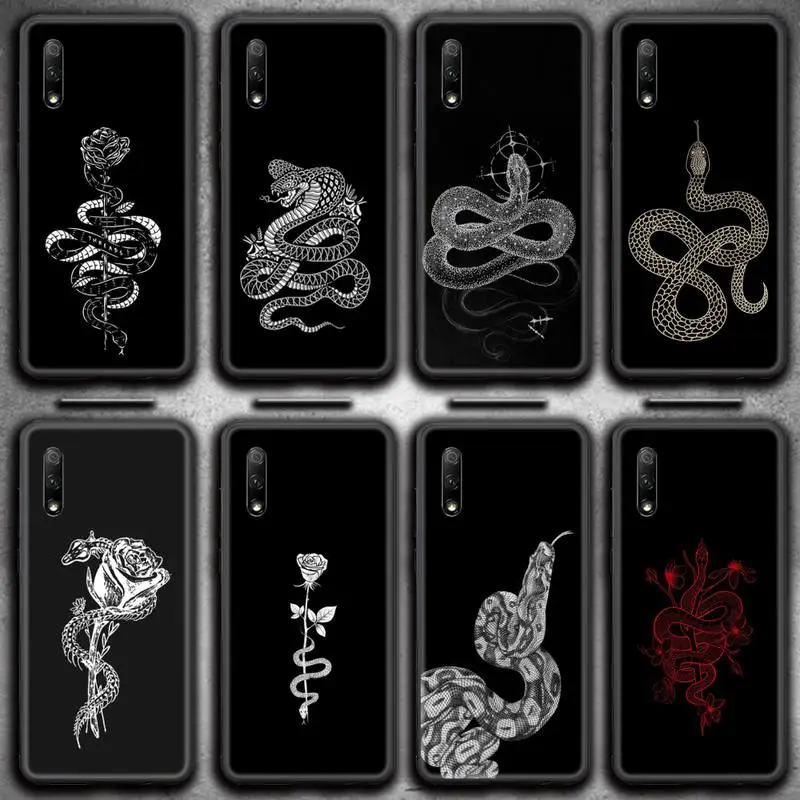 

snake black Phone Case for Huawei Honor 30 20 10 9 8 8x 8c v30 Lite view 7A pro