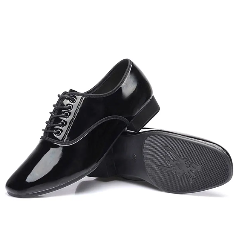 Hipposeus New style Brand New Modern Men's Boy's Ballroom Tango Latin Dance Shoes Man Leather surface Lacquer surface Hole