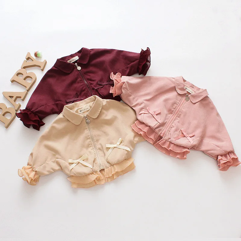 

Autumn Winter Toddler Newborn Baby Kid Girls Coat Cute Cardigan Zipper Bowknot Jacket Long Sleeve Baby Outerwear