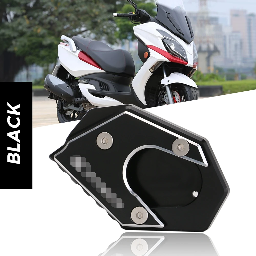 Black Для KYMCO Downtown 200i 300i 350i 300 350 мотоциклетная обувь расширение Pad CNC алюминиевая боковая стойка кронштейн расширение плиты Pad - Цвет: Black
