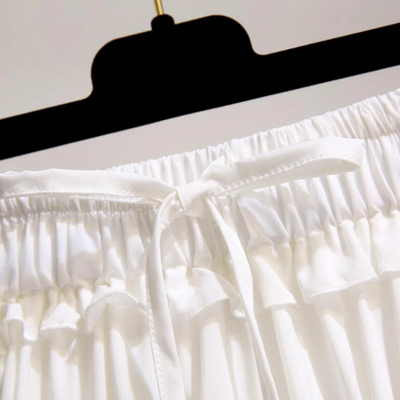 

EORUTCIZ Summer Sexy Chiffon Skirt Women Slim High Waist Tutu Skirt Vintage Autumn Harajuku Pleated Basic Skirts LM802