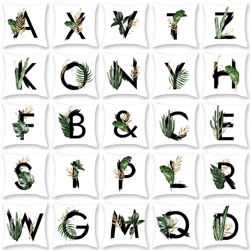 Домашний декор наволочка 45*45 см с буквенным принтом кактус лист полиэстер