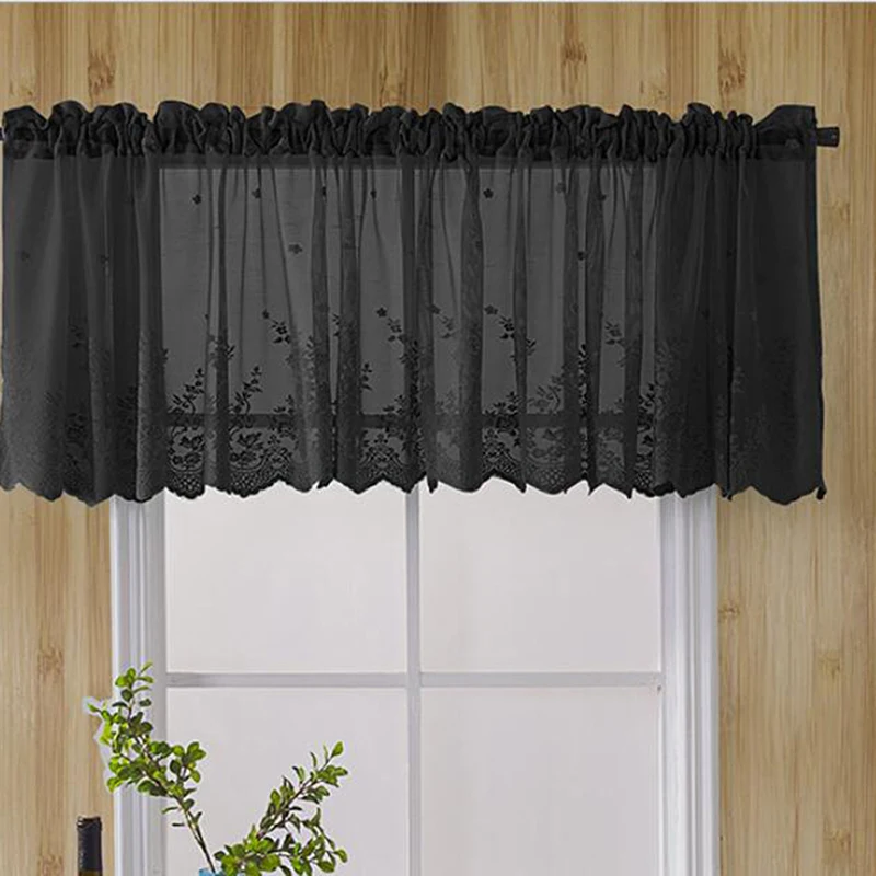 Modern Lace Jacquard Window Curtain Valance Hem Coffee Short For Kitchen Cabinet Door Bedroom Home Decor | Дом и сад