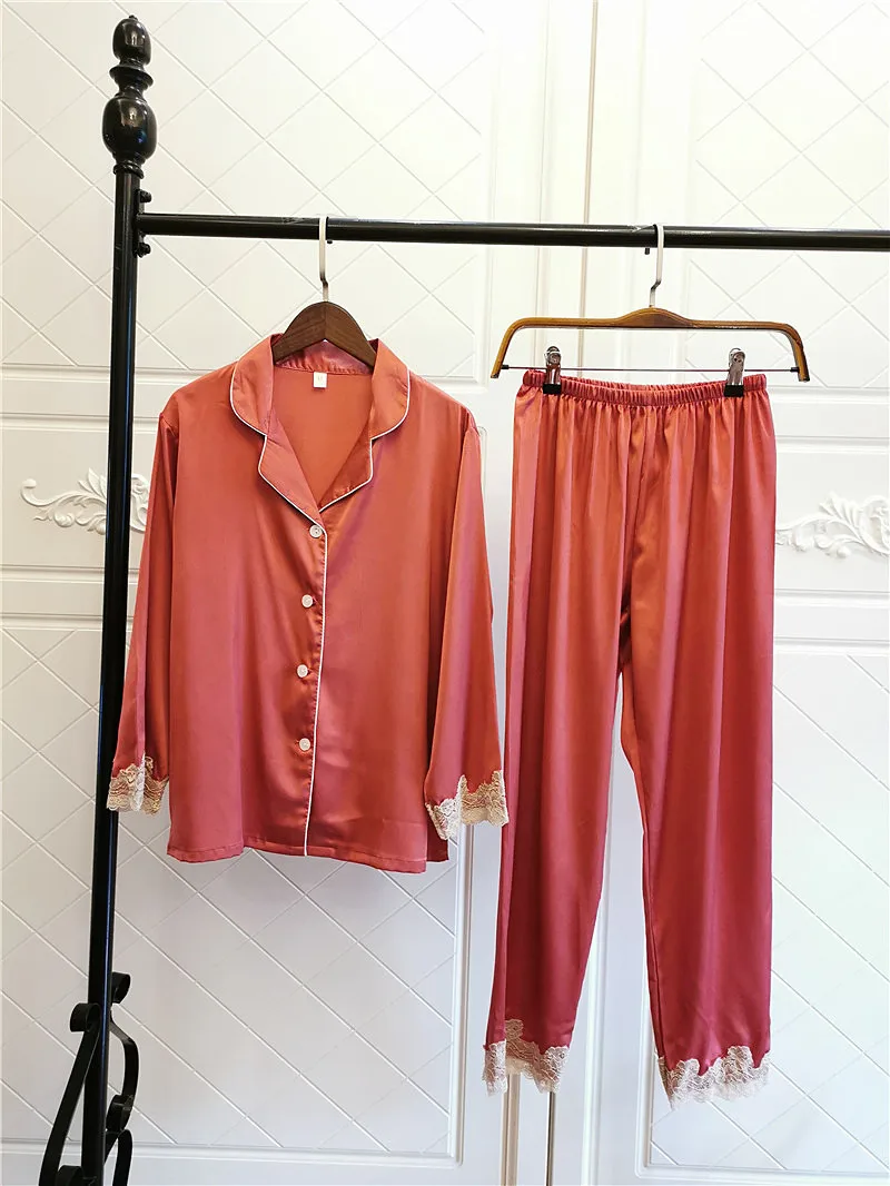 Женская пижама с длинным рукавом и V-образным вырезом | одежда