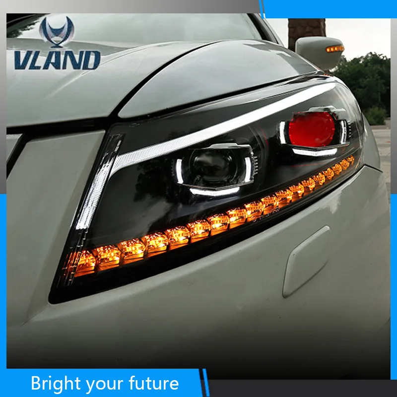 Фары для Honda Accord 2008 2012 фары сборки передние светодиодный фонарь модифицированный