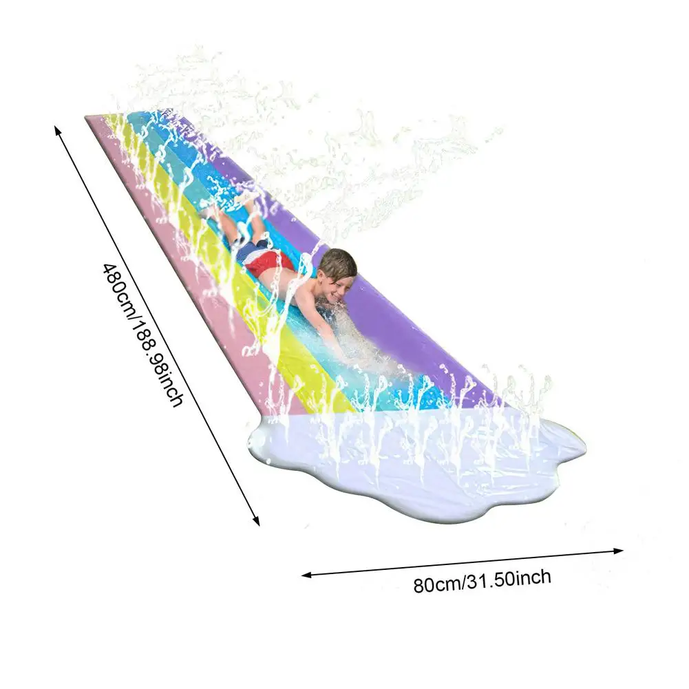 

Outdoor Surf Water Slide For Children Garden Racing Lawn Summer Water Slide Spray Summer Party Water Games Toy With 2 Pads