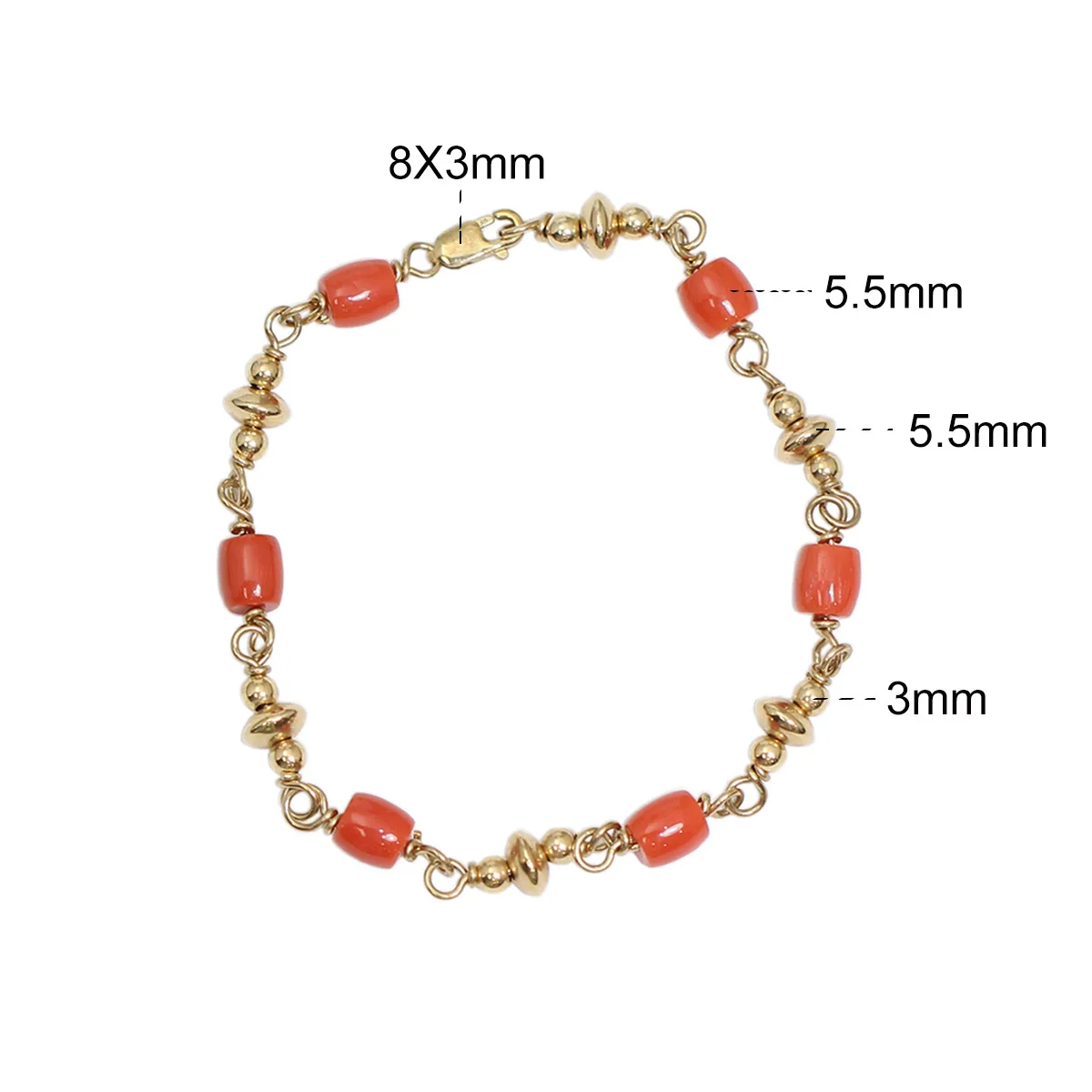 

Beadsnice Gold Filled Bracelet with Red Coral Dainty Gift Handmade Jewelry 39751