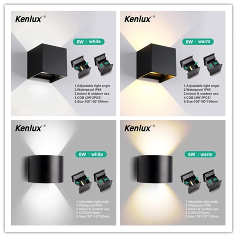 Современный светодиодный настенный светильник для дома IP65 Алюминиевый вверх