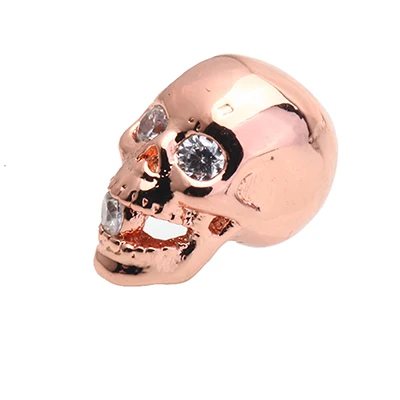 AT05C-Rose gold Бусины для изготовления ювелирных изделий Кристалл CZ Геометрическая Корона Леопард шлем Череп Круглые бусины для изготовления ювелирных изделий DIY браслет - Цвет: AT05C-Rose gold