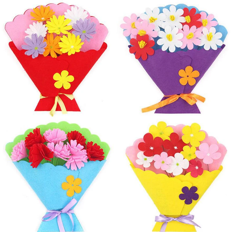 

DIY Non-woven Bouquet Kids Arts and Crafts Toys Kindergarten School Art Craft Educational Toys Craft Kits for Children