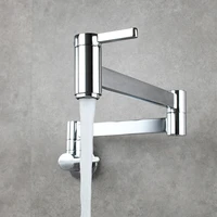 modern tap cold water folding arm kitchen faucet bathroom sink pot filler splash proof brass basin wall mount double switch