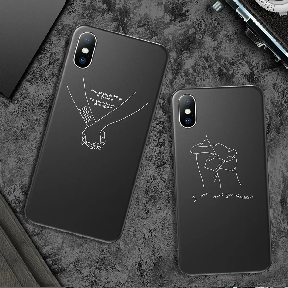 USLION чехол для телефона с буквенным принтом для iPhone X XS XR 11 Pro Max, чехол с сердечком, Мягкий ТПУ силиконовый чехол s для iPhone 8 7 6 6s Plus
