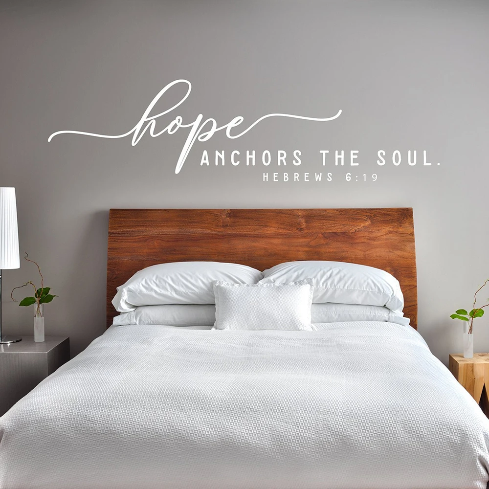 

Christian Quote Wall Decal Hebrews 6:19 Hope anchors the soul Farmhouse Style Wall Sticker Bible Verse Vinyl Home Decor X595