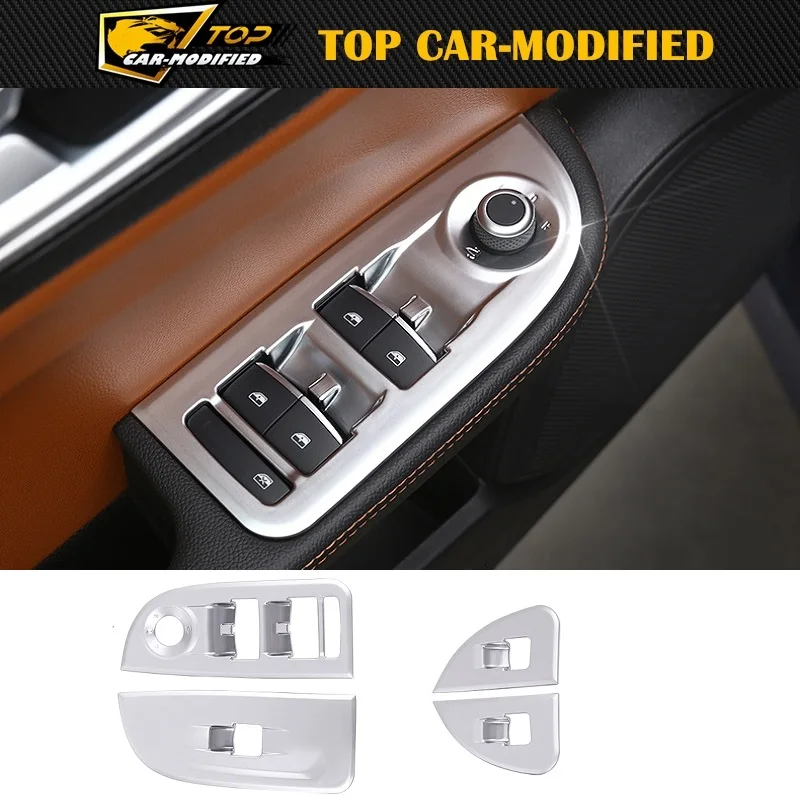 

Free shipping car door lock decorative patch Chromium plated ABS car window button modified patch for Alfa Romeo Giulia