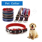 Регулируемый персонализированный собачий ошейник, двойной кожаный ошейник, утолщенный с полосой личи, удобный собачий ошейник с подложкой, товары для собак