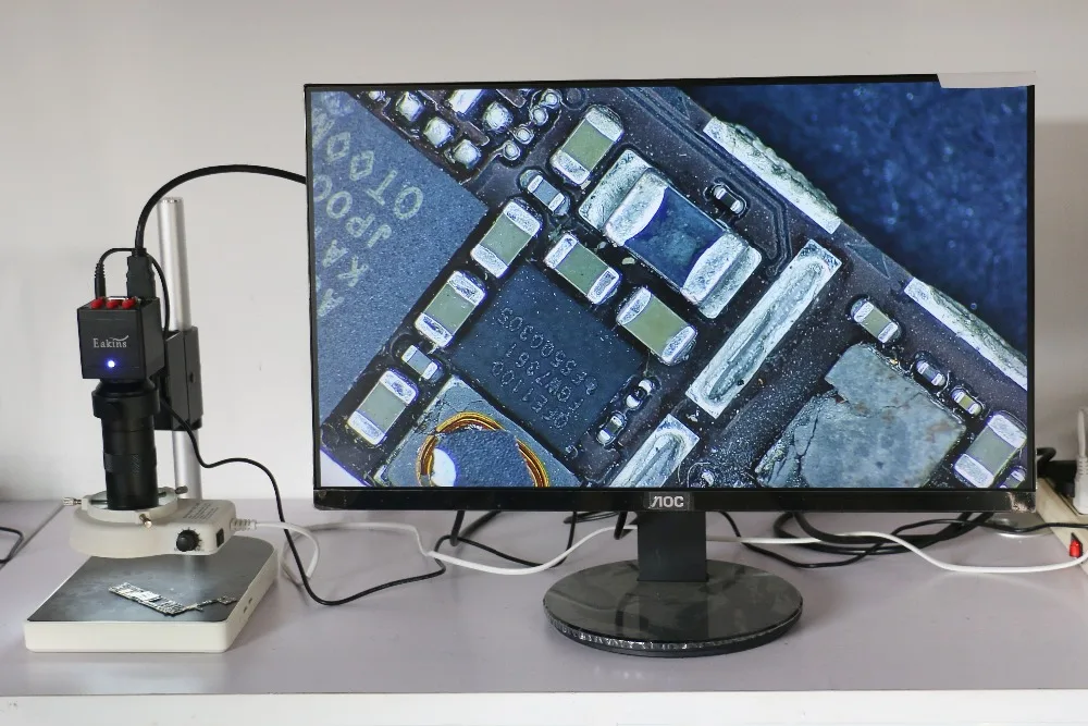720P 1080P HDMI VGA промышленный цифровой видео микроскоп камера+ 100X C крепление объектива+ 56 светодиодный кольцевой светильник+ подставка для ремонта печатных плат