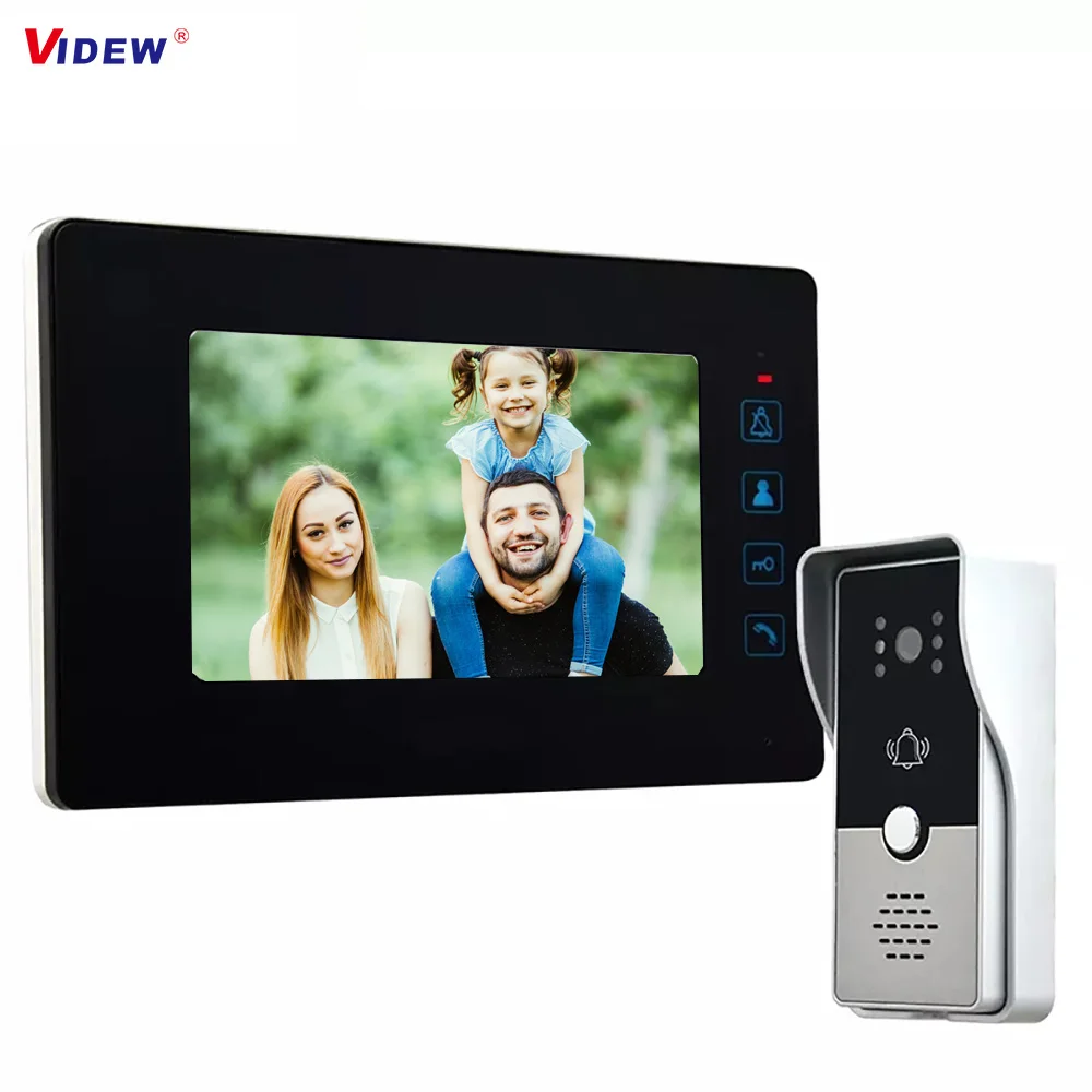 7 дюймов монитор видео дверной звонок Домофон с Камера проводного видеодомофона