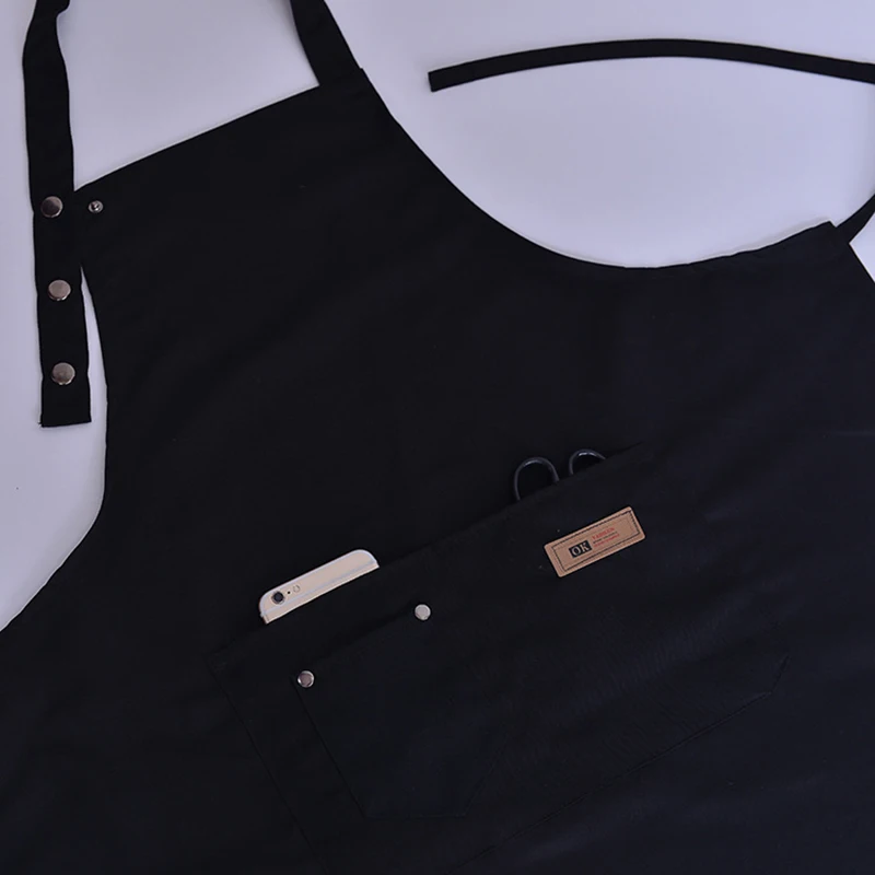 

1 pcs Waterproof apron woman's solid color cooking men chef waiter cafe shop barbecue barber bib kitchen accessories