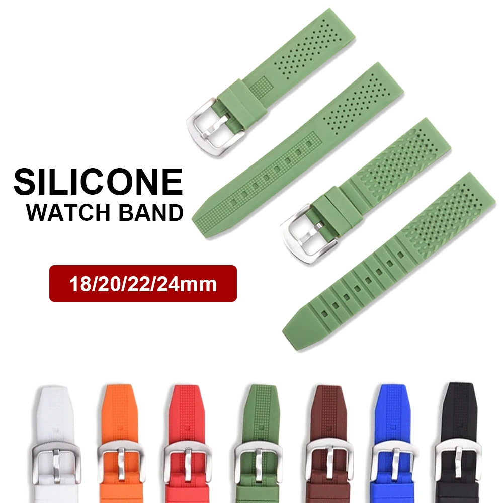 

Ремешок из мягкого силикона для часов, спортивный Водонепроницаемый Воздухопроницаемый браслет для Samsung Gear S2 S3, 16 мм 18 мм 20 мм 22 мм 24 мм