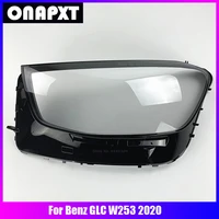 car front headlight cover for mercedes benz glc w253 c200 c260 c300 lens glass lampshade bright head light caps lamp shell 2020