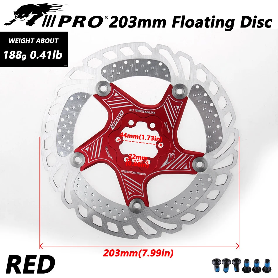 Mountain Bike MTB DH 6inch 160/180/203mm cooling Disc Heat dissipation Brake Rotor Down hill Floating bicycle rotor IIIPRO | Спорт и