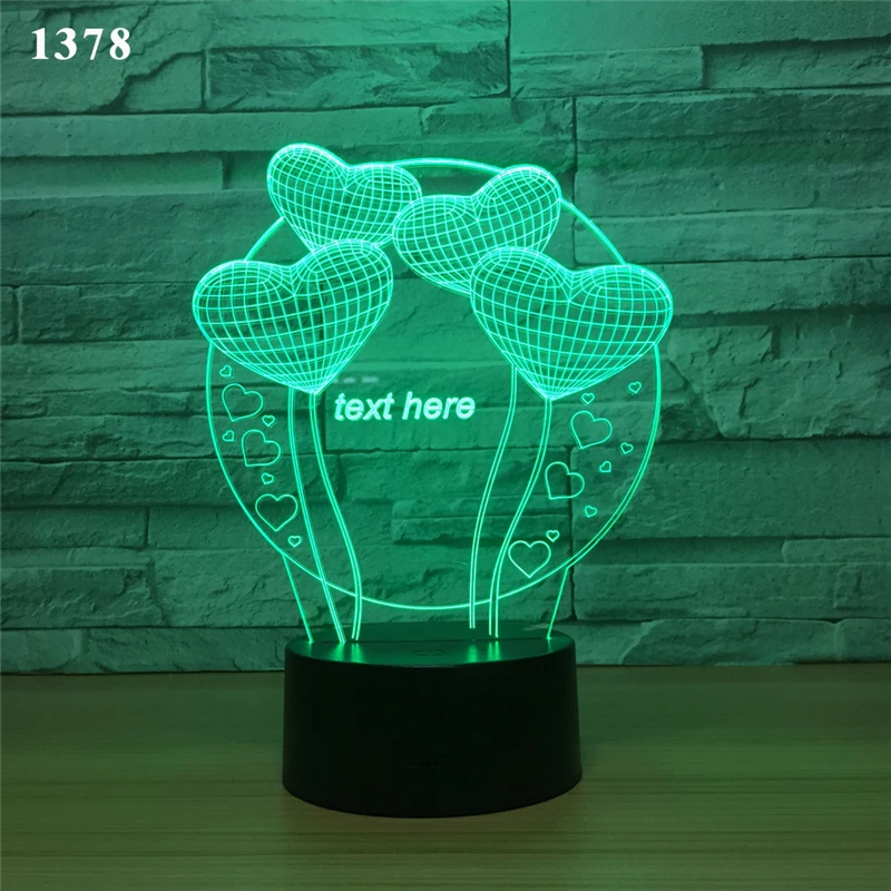 3D ночник для влюбленных светодиодный шар сердце настольная лампа домашний декор