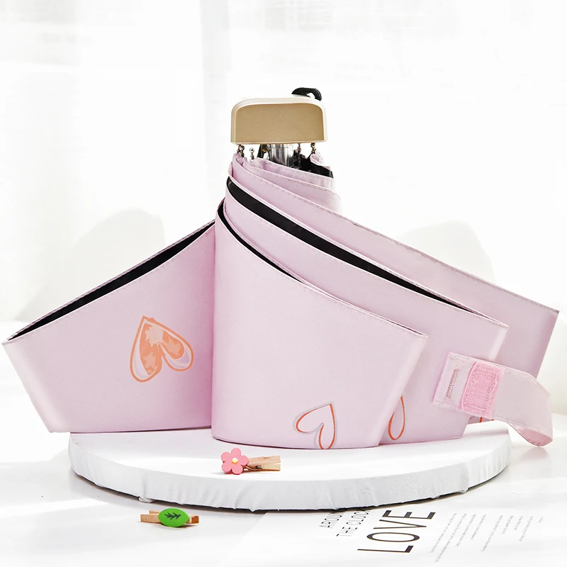 Мини-зонт Карманный ультралегкий с защитой от УФ-лучей и цветами | Дом сад