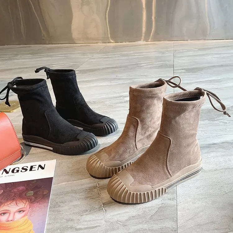 Женские высокие ботильоны коллекция 2019 года зимняя обувь женские замшевые
