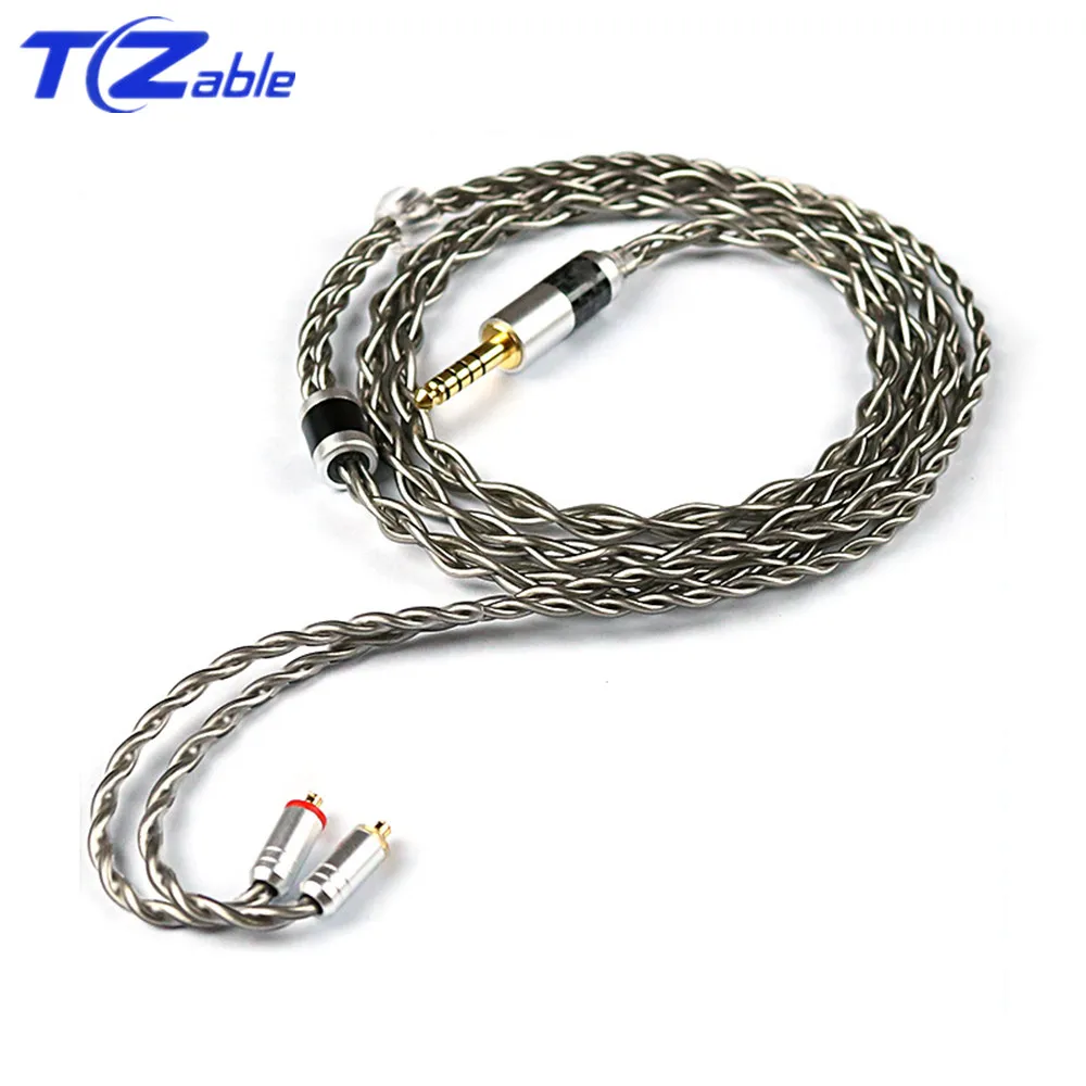 Hifi 3.5mm 2.5mm 4.4mm Headphone Upgrade Wire Single Crystal Copper Silver-Plated Wire DIY Headphones Jack Audio For MMCX Pin