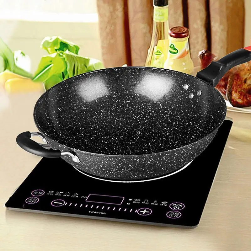 Вок с антипригарным покрытием без дыма от масла газовая плита индукционная