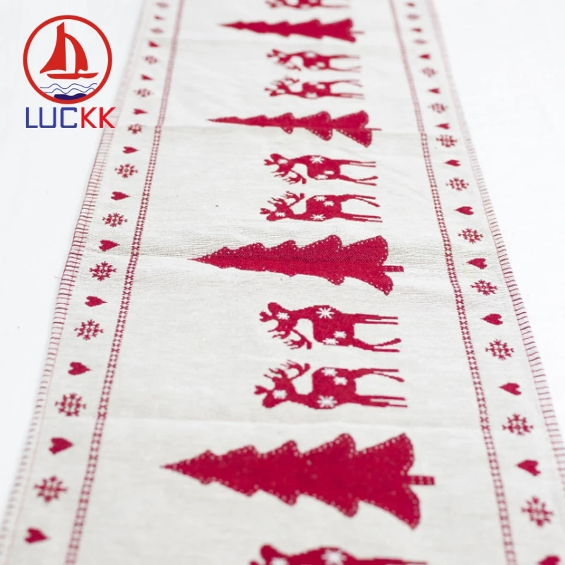 Рождественская скатерть LUCKK 35*180 см для рождественской елки оленя в клетку с