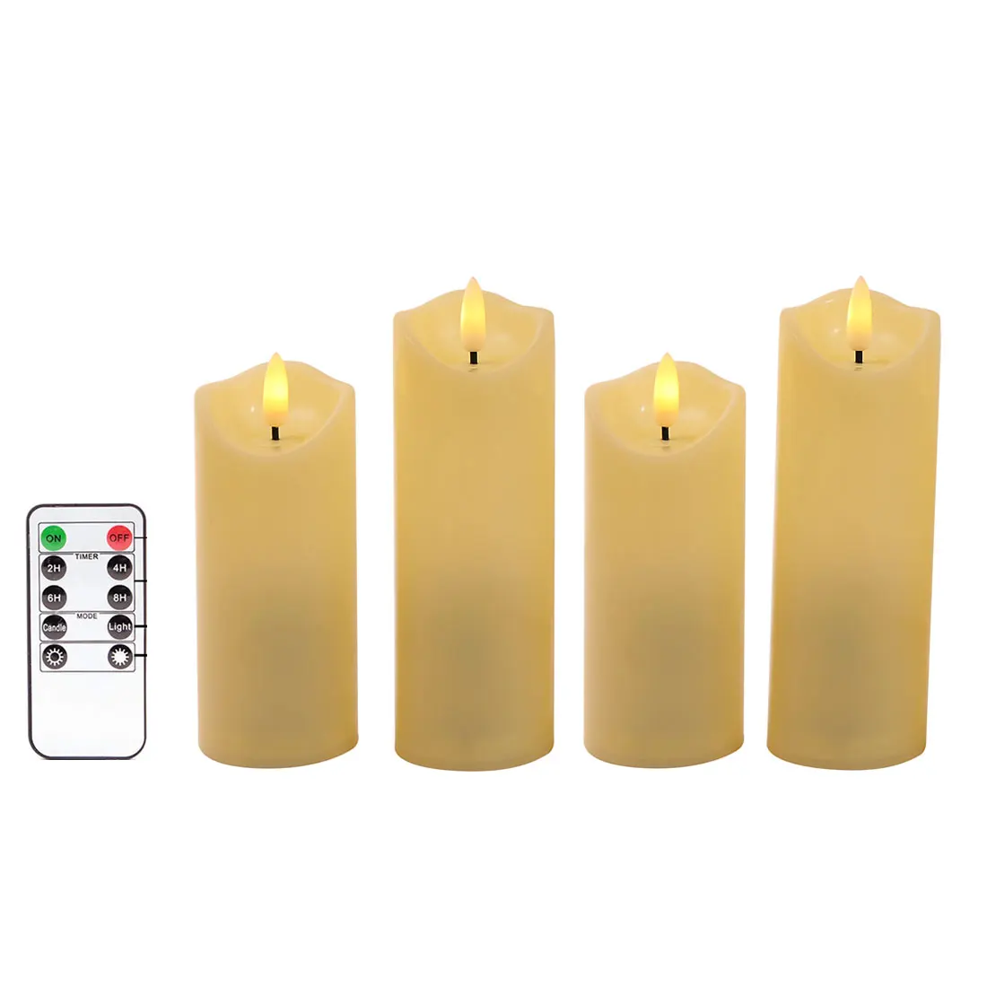 

2/3/4 Pieces Remote Control Flameless Plastic Pillar Candles,Battery Operated 2.1 Inch Fake LED New Year Christmas Decoration