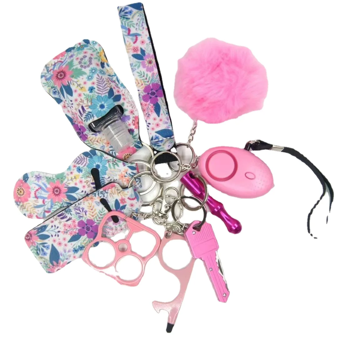 

Women Personal Defence Key Chain For Girl Friend Gifts Scream Loud Defense Alarm 130dB Set Armas Self Ring Keychain