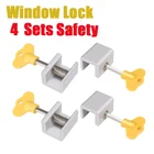 4 X раздвижное окно фиксаторы уход за кожей лица маска замок оконной ручки ограничитель безопасности по изготовлению оконных замков перевод Экран замок окна Безопасность замок
