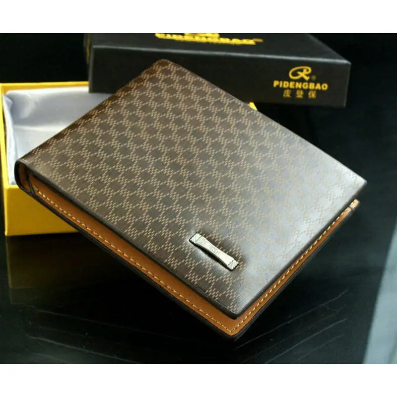 Новинка Мужской Двойной кошелек из натуральной кожи ID кредитная карта держатель
