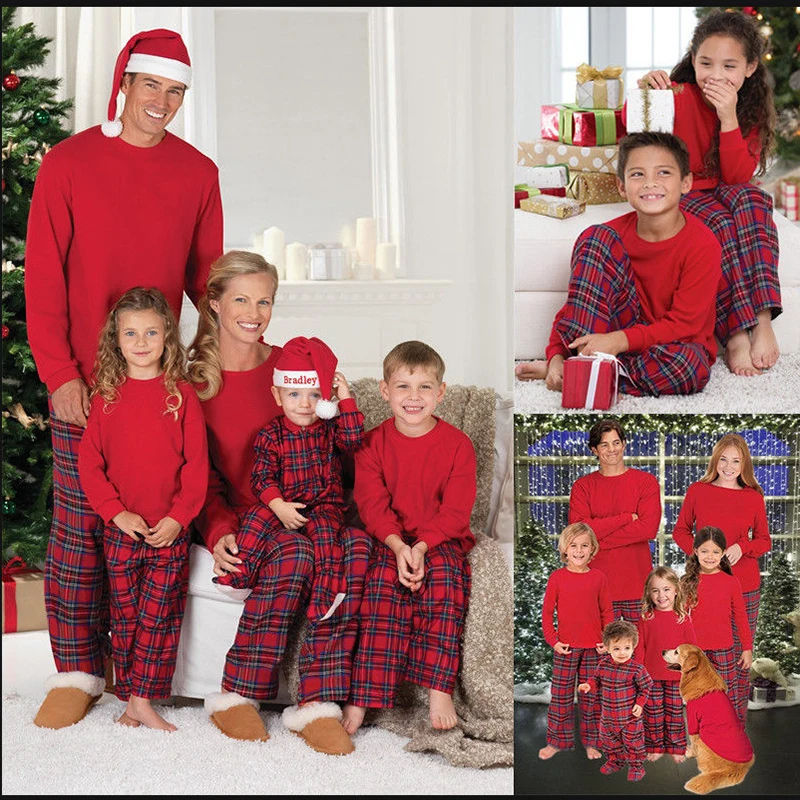 Рождественская семейная Пижама, одежда, Рождественская красная Домашняя одежда, одежда для вечеринки, для отца, мама и я, одежда для сна, женская, мужская, детская одежда для сна