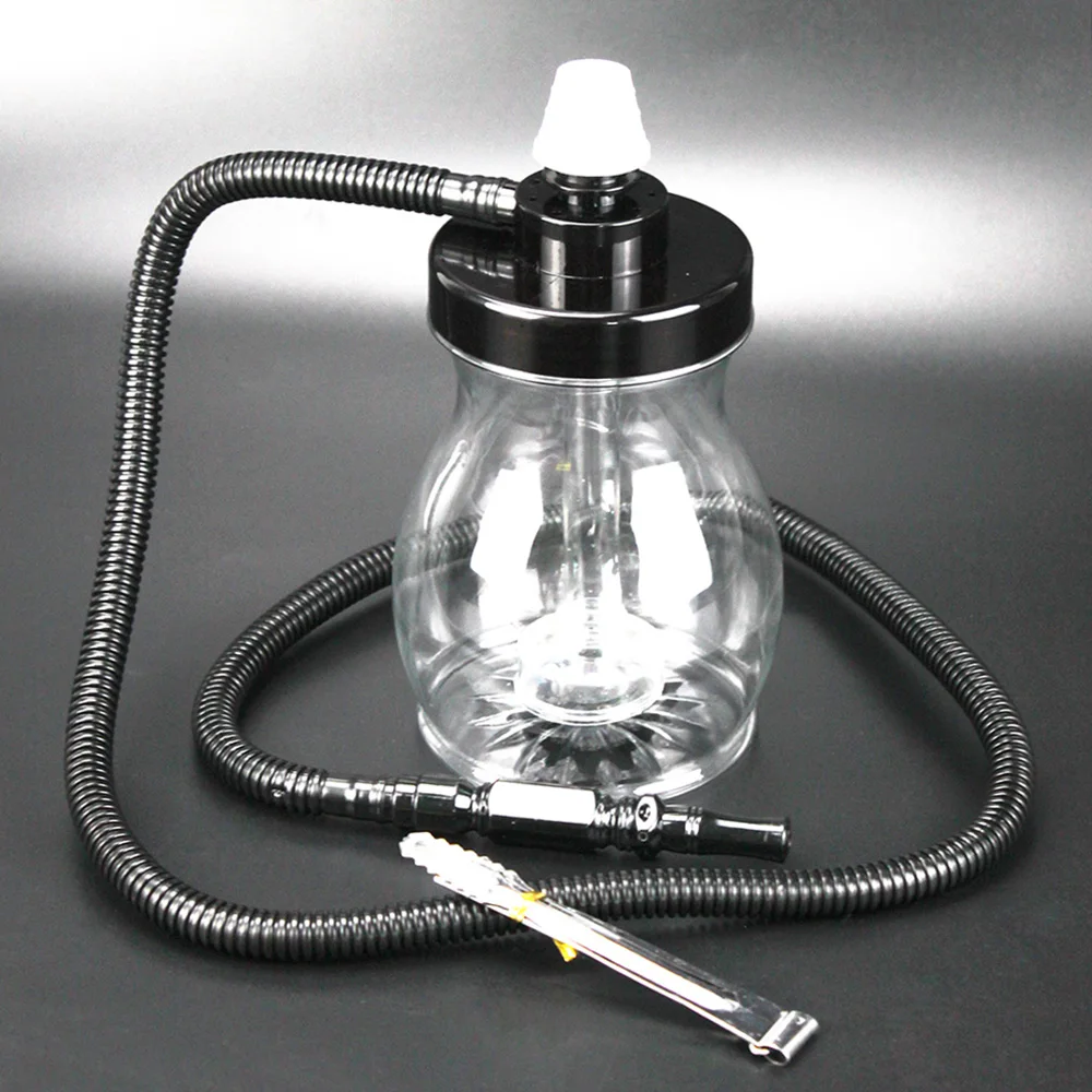 

2020 New Design Travel Hookah Plastic Base Water Pipe Metal Tongs Nargile Sheesha Narguile Chicha Cachimbas Shisha Set