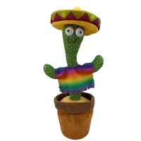2021 electronic dancing cactus singing dancing decoration gift for kids funny early education toys knitted fabric plush toys