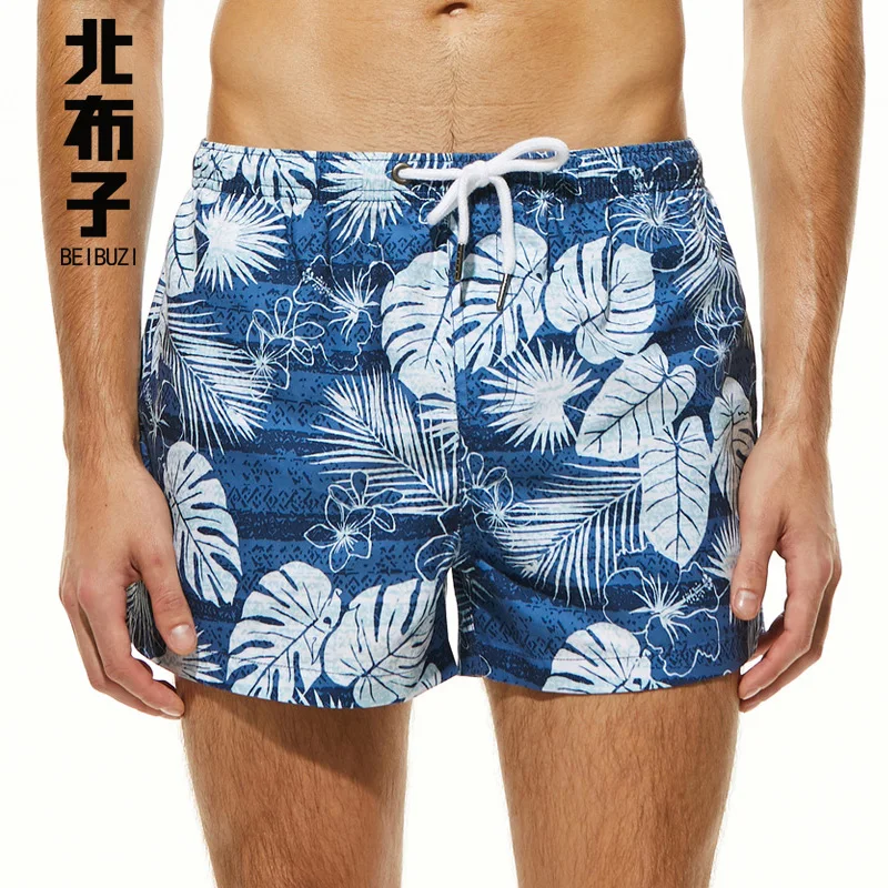 

Мужские летние пляжные плавки, модный Быстросохнущий купальник с принтом листьев, прямые повседневные спортивные шорты для серфинга и пляж...