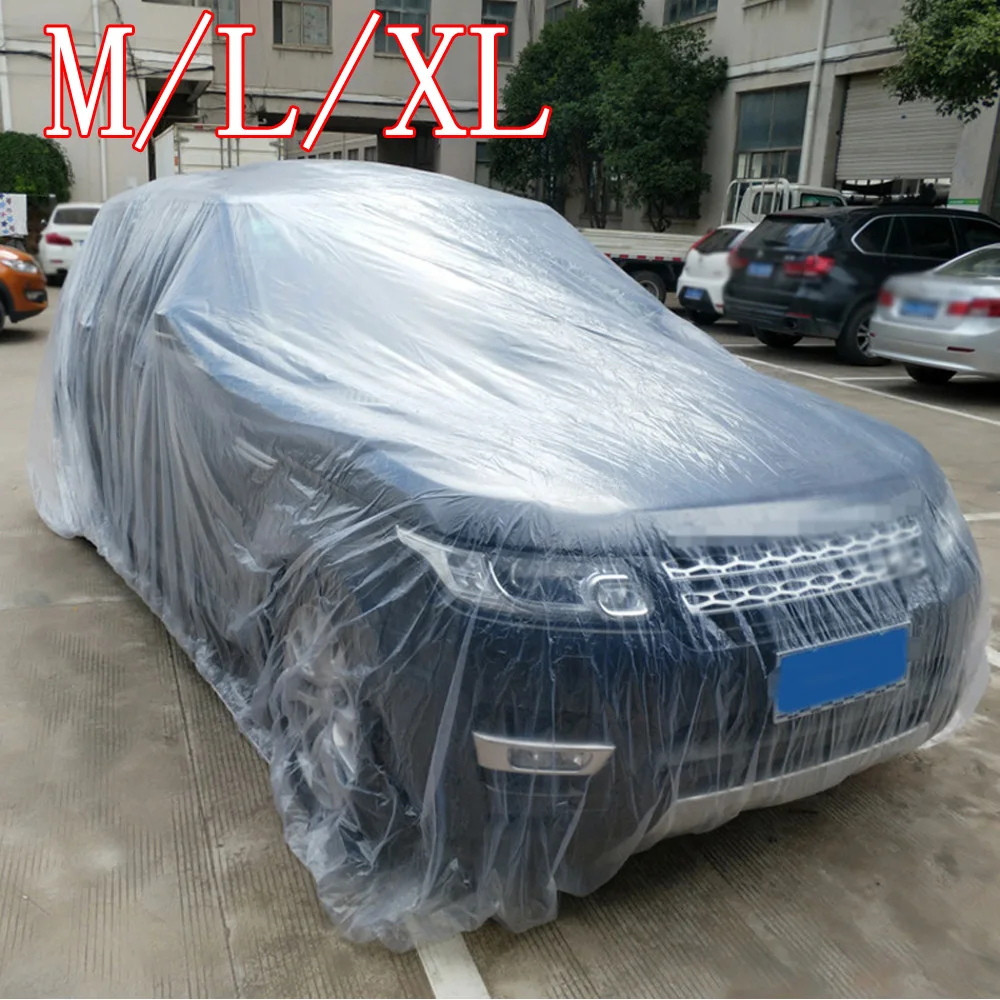 

Waterproof Plastic car cover Rainproof UV resistant Accessory Transparent
