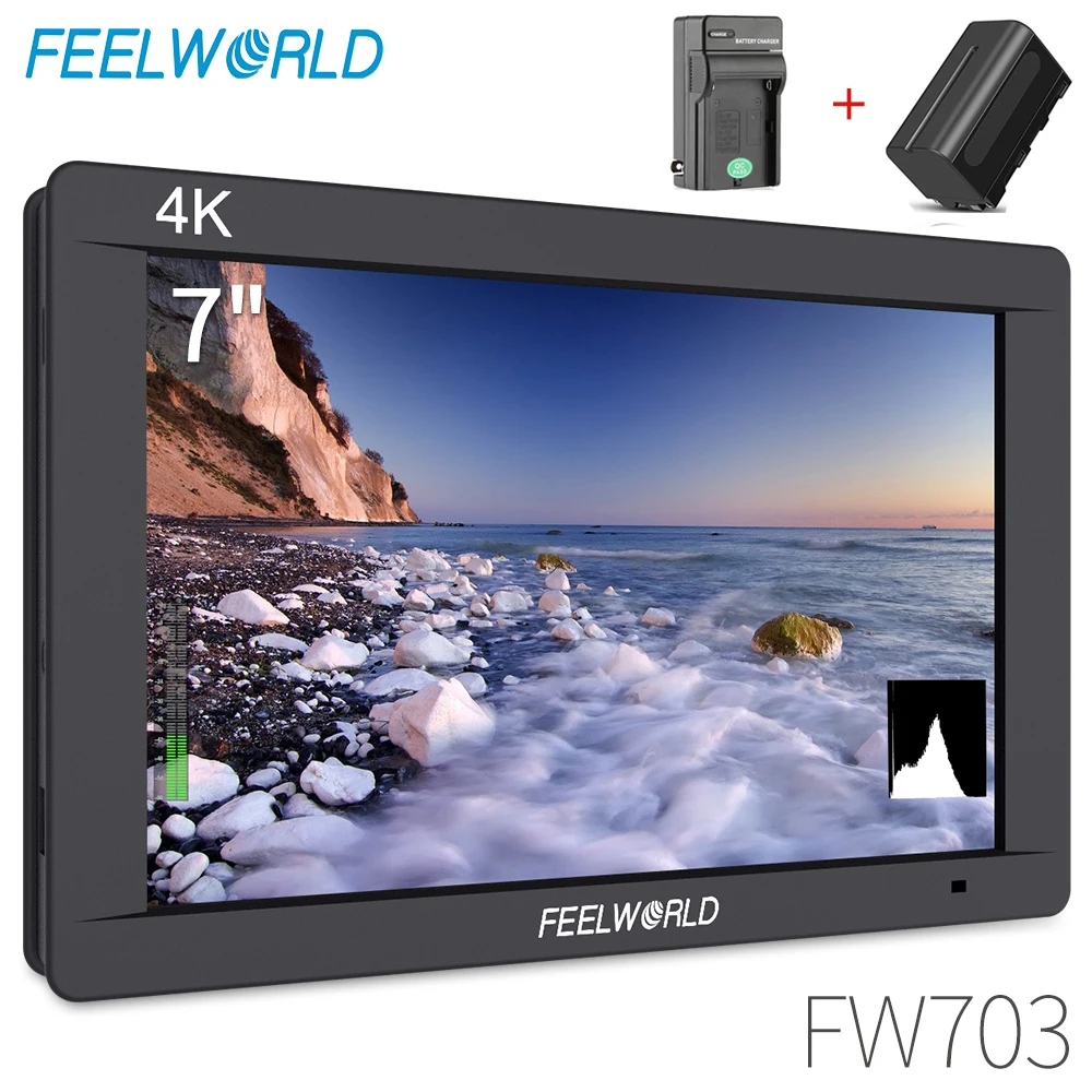 preço FEELWORLD FW703 7 Polegada IPS Full HD SDI 3G 4K HDMI Na Câmera Monitor De Campo DSLR 1920x1200 Com Histograma Para Estabilizador Câmera