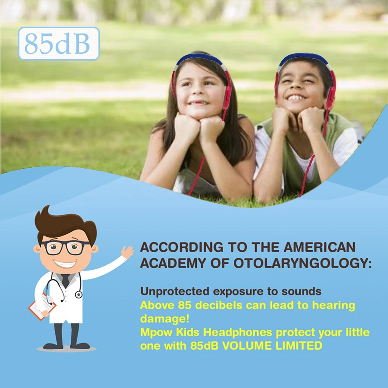 

JINSERTA Kids Headphones Safely Children Headphone 85-93dB Child Safe Volume Headset for Mobile Phone PC with 3.5mm Jack