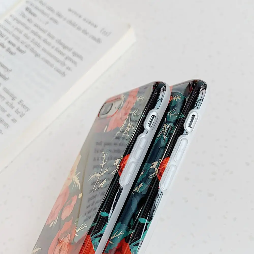 LOVECOM Ретро гальванический розовый цветок чехол для телефона iPhone XR X XS Max 7 8 6 Plus