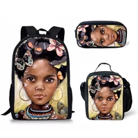 black women art african printing school bags for chilldren 3pcsset ethnic school bag backpack girls large book bags