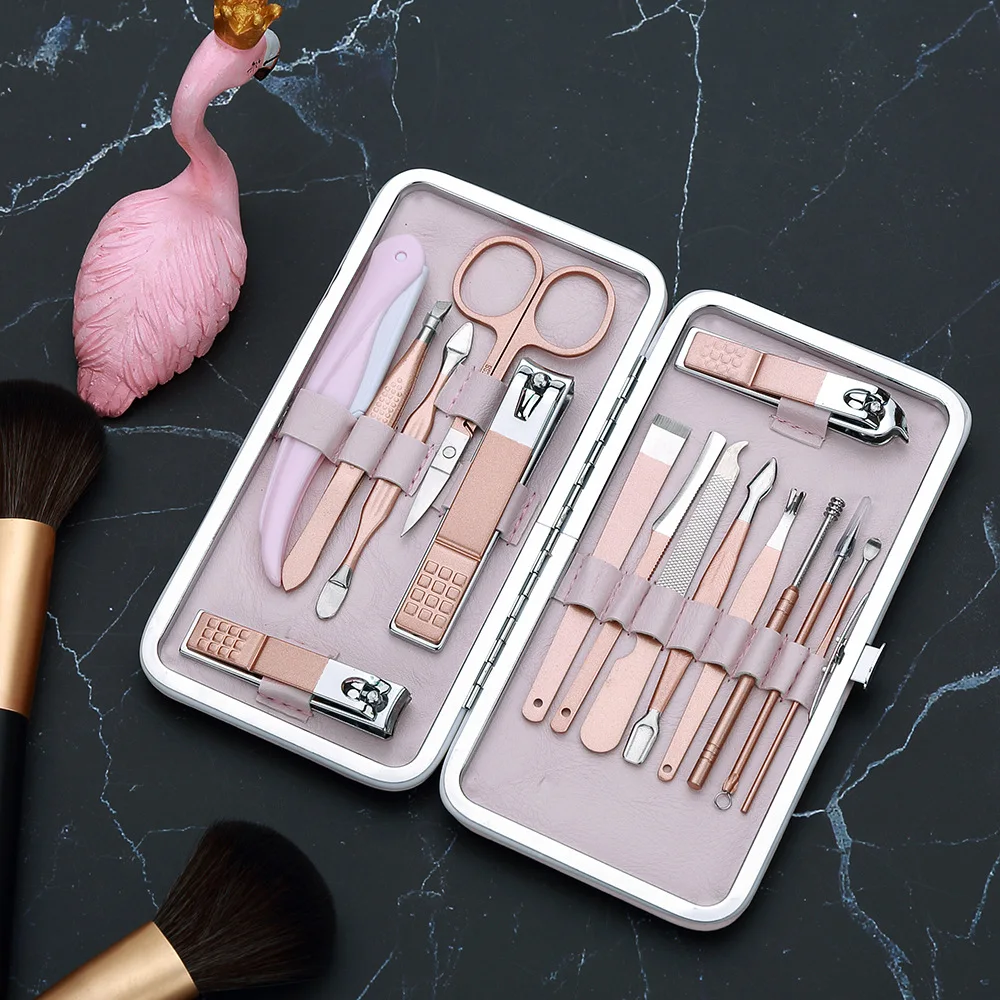 

15pcs Stainless Steel Manicure Tools Set Professional Manicure Kit Nail Clippers Nail File Eyebrow Scissors Pedicure Tools Kit