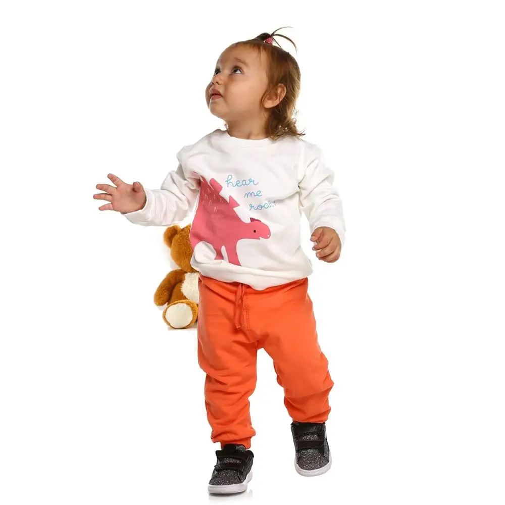 HelloBaby/Базовые хлопковые брюки для маленьких девочек и мальчиков - Цвет: Оранжевый