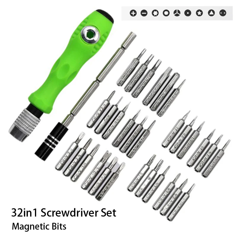 

32 in 1 Mini Precision Screwdriver Tool Set Magnetic Small Screwdriver for Phone Mobile iPad Camera Screwdriver Bit with Holder
