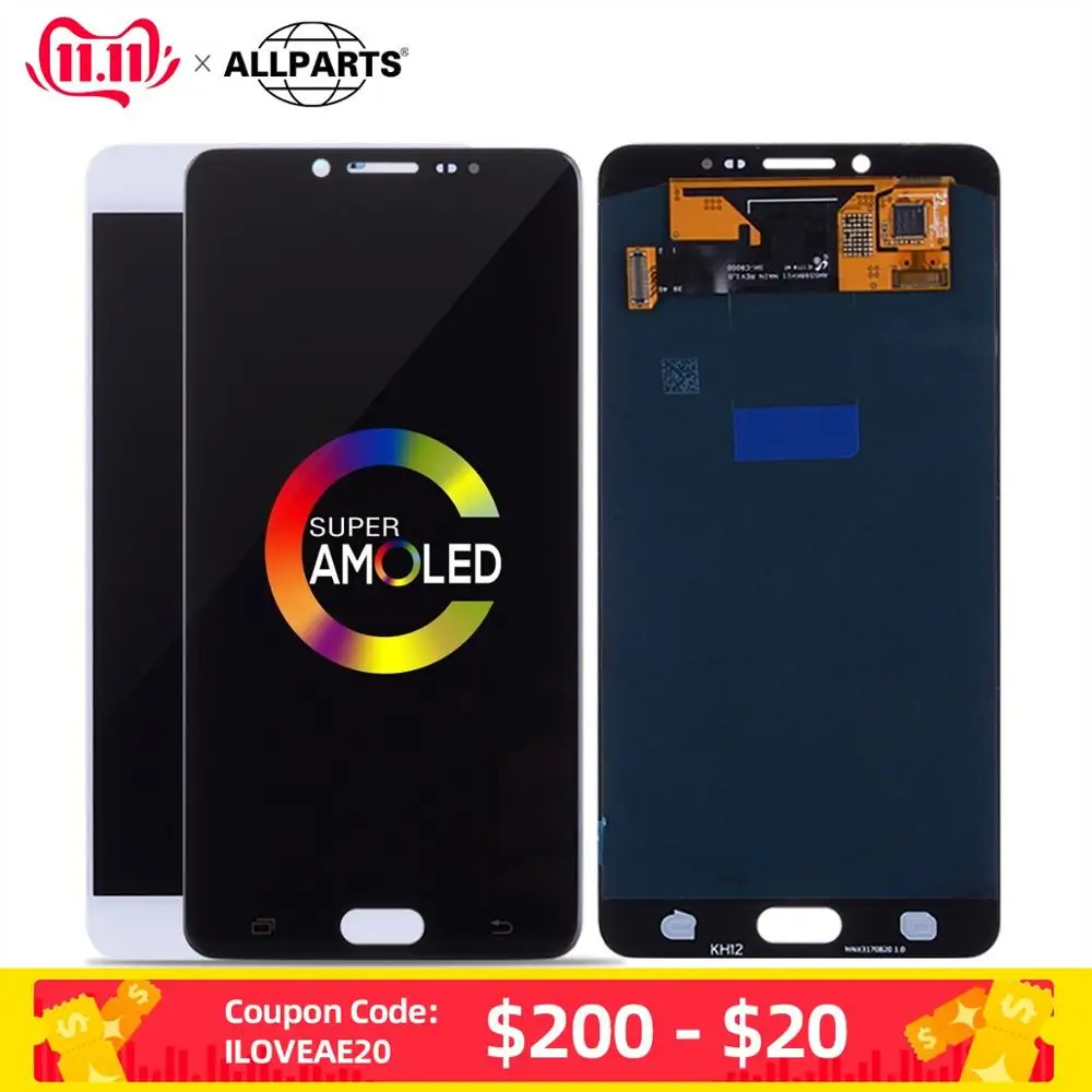 AMOLED Дисплей для SAMSUNG Galaxy C9 Pro C9000 C9 LCD в сборе с тачскрином 6.0" черный белый
