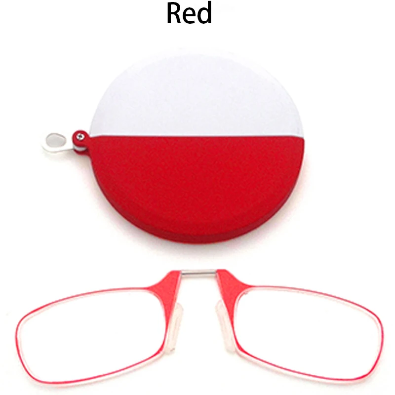 

Retro Portable Clip Nose Reading Glasses Women Men Ultra-light Legless Presbyopia Eyeglasses with Glasses Case Diopter 1.0 To 3.