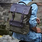 Модный мужской рюкзак для альпинизма, винтажный Холщовый кожаный школьный ранец, нейтральная портативная износостойкая дорожная сумка